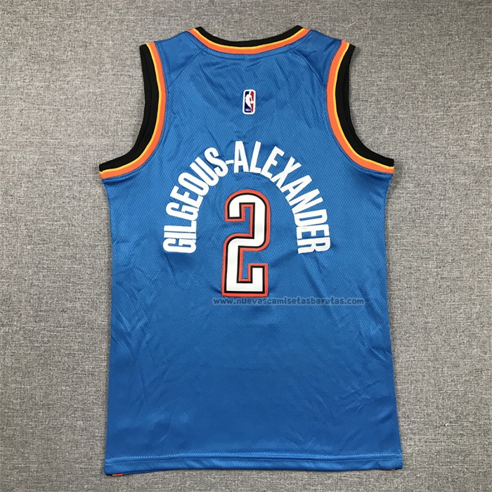 Camiseta Nino Oklahoma City Thunder Shai Gilgeous-Alexander NO 2 Icon Azul